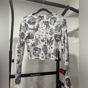 Ed Hardy mesh long sleeve top (M)